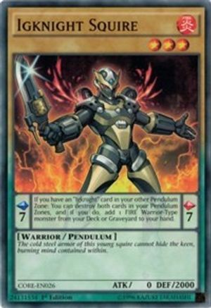 Igknight Squire (CORE-EN026) - Clash of Rebellions Unlimited Clash of Rebellions Yugioh Single Squirtle Squad Card Shop.