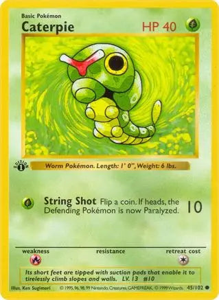 Caterpie 045 - 1st Edition Base Set Shadowless - Common