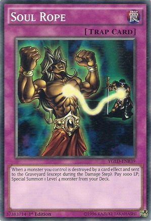 Soul Rope (YGLD-ENB39) - King of Games: Yugi's Legendary Decks 1st Edition King of Games: Yugi's Legendary Decks Yugioh Single Squirtle Squad Card Shop.