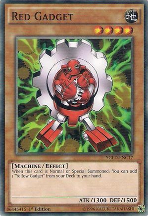 Red Gadget (YGLD-ENC17) - King of Games: Yugi's Legendary Decks 1st Edition King of Games: Yugi's Legendary Decks Yugioh Single Squirtle Squad Card Shop.