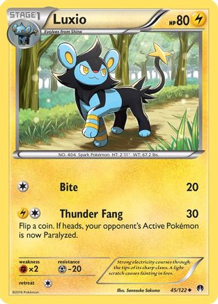 Luxio 045 - Reverse Holofoil XY BREAKpoint - Uncommon XY - BREAKpoint Pokemon Single Squirtle Squad Card Shop.