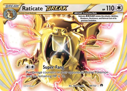 Raticate BREAK 089 - Holofoil XY BREAKpoint - Rare BREAK XY - BREAKpoint Pokemon Single Squirtle Squad Card Shop.