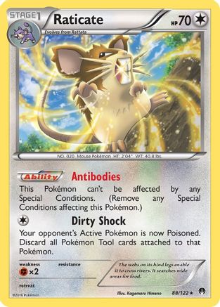 Raticate 088/122 - Reverse Holofoil XY BREAKpoint - Rare XY - BREAKpoint Pokemon Single Squirtle Squad Card Shop.