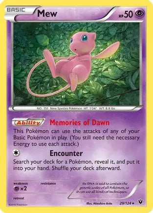 Mew 029 - Holofoil XY Fates Collide - Holo Rare