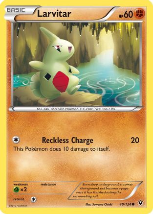 Larvitar (40) (40) 040 - Reverse Holofoil XY Fates Collide - Common XY - Fates Collide Pokemon Single Squirtle Squad Card Shop.