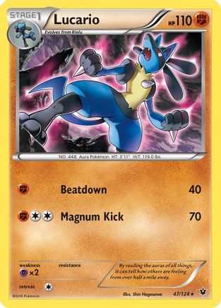 Lucario (47) (47) 047 XY Fates Collide - Rare XY - Fates Collide Pokemon Single Squirtle Squad Card Shop.