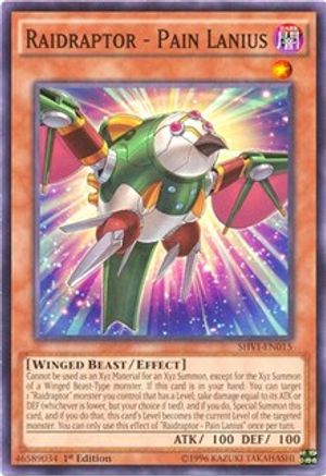 Raidraptor - Pain Lanius (SHVI-EN015) - Shining Victories 1st Edition Shining Victories Yugioh Single Squirtle Squad Card Shop.