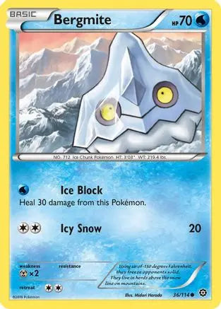 Bergmite 036 - Reverse Holofoil XY Steam Siege - Common