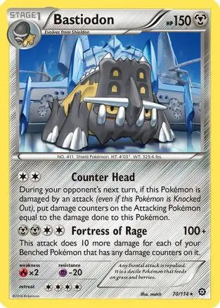 Bastiodon 070 - Reverse Holofoil XY Steam Siege - Rare