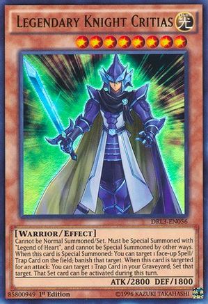 Legendary Knight Critias (DRL3-EN056) - Dragons of Legend: Unleashed 1st Edition Dragons of Legend: Unleashed Yugioh Single Squirtle Squad Card Shop.