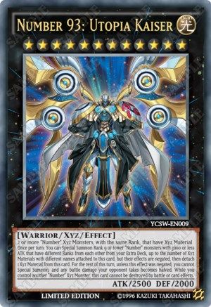 Number 93: Utopia Kaiser (YCSW-EN009) - Yu-Gi-Oh! Championship Series Prize Cards Limited Yu-Gi-Oh! Championship Series Prize Cards Yugioh Single Squirtle Squad Card Shop.