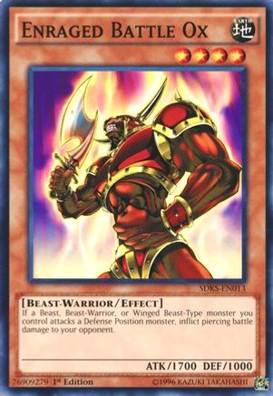 Enraged Battle Ox (SDKS-EN013) - Structure Deck: Seto Kaiba 1st Edition Structure Deck: Seto Kaiba Yugioh Single Squirtle Squad Card Shop.