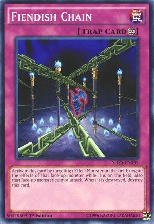 Fiendish Chain (SDKS-EN039) - Structure Deck: Seto Kaiba 1st Edition Structure Deck: Seto Kaiba Yugioh Single Squirtle Squad Card Shop.