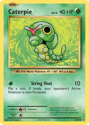 Caterpie 003 - Reverse Holofoil XY Evolutions - Common XY - Evolutions Pokemon Single Squirtle Squad Card Shop.