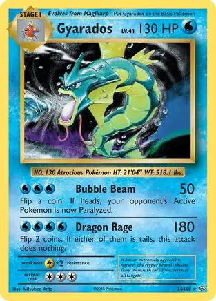 Gyarados 34/108 – XY Evolutions – Reverse Holofoil XY - Evolutions Pokemon Single Squirtle Squad Card Shop.