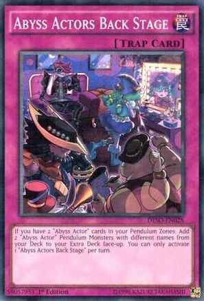 Abyss Actors Back Stage (DESO-EN028) - Destiny Soldiers 1st Edition Destiny Soldiers Yugioh Single Squirtle Squad Card Shop.
