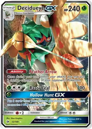 Decidueye GX 012 - Holofoil SM Base Set - Ultra Rare SM Base Set Pokemon Single Squirtle Squad Card Shop.