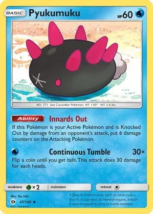 Pyukumuku 047 - Reverse Holofoil SM Base Set - Uncommon