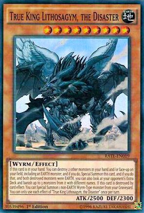 True King Lithosagym, the Disaster (RATE-EN019) - Raging Tempest 1st Edition Raging Tempest Yugioh Single Squirtle Squad Card Shop.