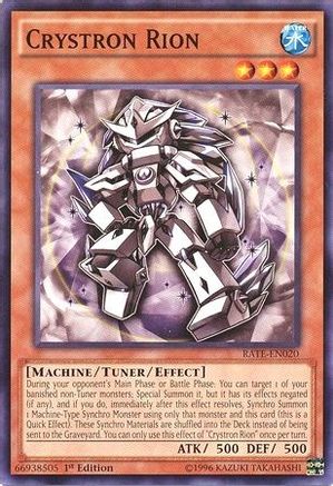 Crystron Rion (RATE-EN020) - Raging Tempest 1st Edition Raging Tempest Yugioh Single Squirtle Squad Card Shop.