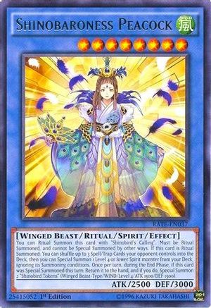 Shinobaroness Peacock (RATE-EN037) - Raging Tempest 1st Edition Raging Tempest Yugioh Single Squirtle Squad Card Shop.