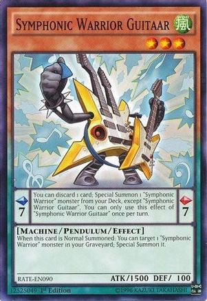 Symphonic Warrior Guitaar (RATE-EN090) - Raging Tempest 1st Edition Raging Tempest Yugioh Single Squirtle Squad Card Shop.