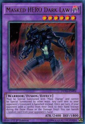 Masked HERO Dark Law (DUSA-EN094) - Duelist Saga 1st Edition Duelist Saga Yugioh Single Squirtle Squad Card Shop.