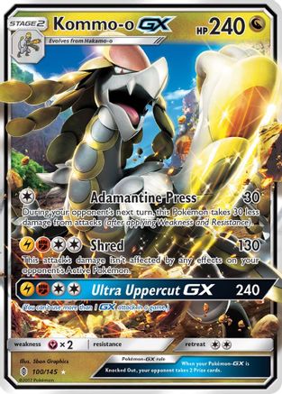 Kommo-o GX 100 - Holofoil SM Guardians Rising - Ultra Rare SM - Guardians Rising Pokemon Single Squirtle Squad Card Shop.