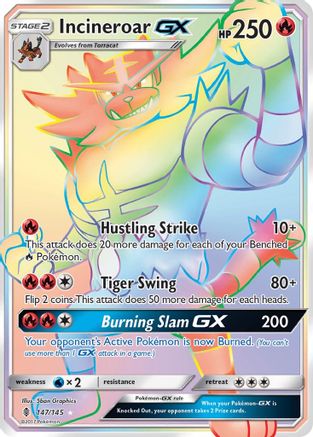 Incineroar GX (Secret) - Holofoil SM Guardians Rising - Secret Rare SM - Guardians Rising Pokemon Single Squirtle Squad Card Shop.
