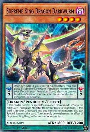 Supreme King Dragon Darkwurm (MACR-EN019) - Maximum Crisis Unlimited Maximum Crisis Yugioh Single Squirtle Squad Card Shop.