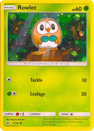 Rowlet (Cosmos Holo) 009/149 - Holofoil Miscellaneous Cards & Products - Promo Miscellaneous Cards & Products Pokemon Single Squirtle Squad Card Shop.