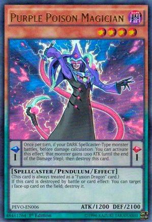 Purple Poison Magician (PEVO-EN006) - Pendulum Evolution 1st Edition Pendulum Evolution Yugioh Single Squirtle Squad Card Shop.