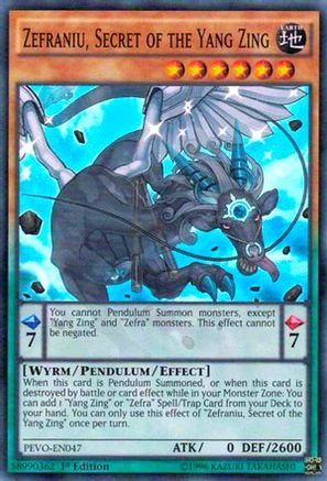 Zefraniu, Secret of the Yang Zing (PEVO-EN047) - Pendulum Evolution 1st Edition Pendulum Evolution Yugioh Single Squirtle Squad Card Shop.