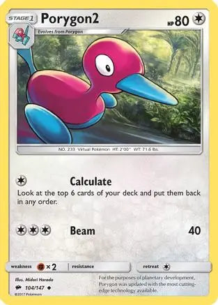 Porygon2 104/147 SM Burning Shadows - Uncommon