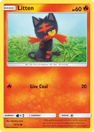 Litten 015 Shining Legends - Common Shining Legends Pokemon Single Squirtle Squad Card Shop.