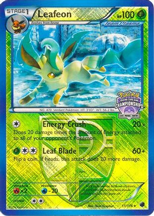 Leafeon (State Championships) 011/116 - Reverse Holofoil League & Championship Cards - Promo League & Championship Cards Pokemon Single Squirtle Squad Card Shop.