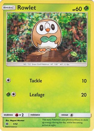Rowlet - 1/12/12 - Holofoil McDonalds Promos 2017 - Promo McDonald's Promos 2017 Pokemon Single Squirtle Squad Card Shop.