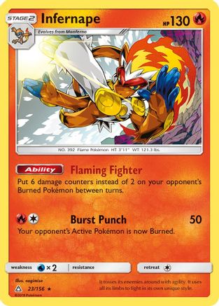 Infernape 023/156 - Holofoil SM Ultra Prism - Holo Rare SM - Ultra Prism Pokemon Single Squirtle Squad Card Shop.
