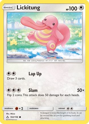 Lickitung 102 - Reverse Holofoil SM Ultra Prism - Common SM - Ultra Prism Pokemon Single Squirtle Squad Card Shop.