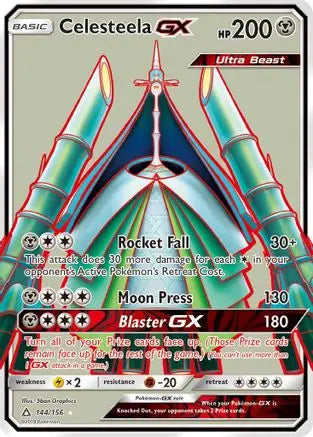 Celesteela GX (Full Art)/156 - Holofoil SM Ultra Prism - Ultra Rare SM - Ultra Prism Pokemon Single Squirtle Squad Card Shop.