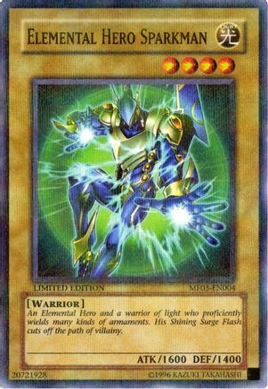 Elemental HERO Sparkman (MF03-EN004) - Mattel Action Figure Promos: Series 3 Limited Mattel Action Figure Promos: Series 3 Yugioh Single Squirtle Squad Card Shop.