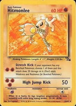 Hitmonlee 022/62 - Fossil Unlimited - Rare Pokémon Card Fossil Pokemon Single Squirtle Squad Card Shop.