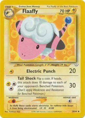 Flaaffy 028 - Unlimited Neo Revelation - Uncommon Neo Revelation Pokemon Single Squirtle Squad Card Shop.