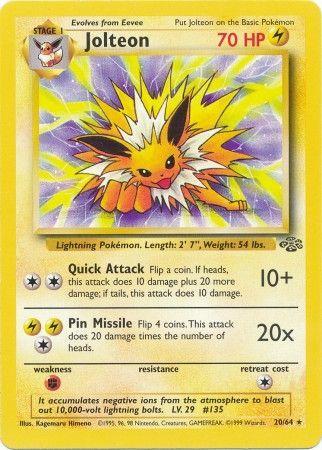 Jolteon (20) (20) 020 - Unlimited Jungle - Rare Jungle Pokemon Single Squirtle Squad Card Shop.