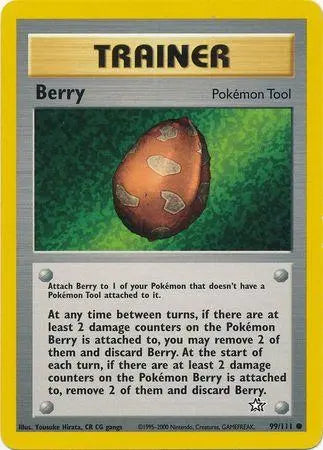 Berry 099 - Unlimited Neo Genesis - Common Neo Genesis Pokemon Single Squirtle Squad Card Shop.