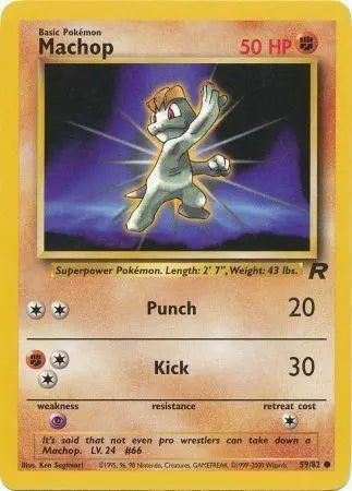 Machop 059 - Unlimited Team Rocket - Common Team Rocket Pokemon Single Squirtle Squad Card Shop.