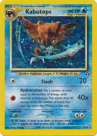 Kabutops (6)/75 - Unlimited Holofoil Neo Discovery - Holo Rare Neo Discovery Pokemon Single Squirtle Squad Card Shop.