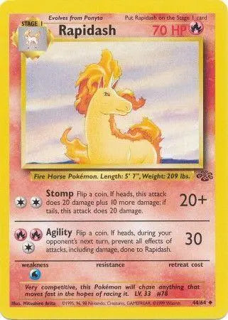 Rapidash 44/64 Jungle Ulimited Pokemon Card Jungle Pokemon Single Squirtle Squad Card Shop.