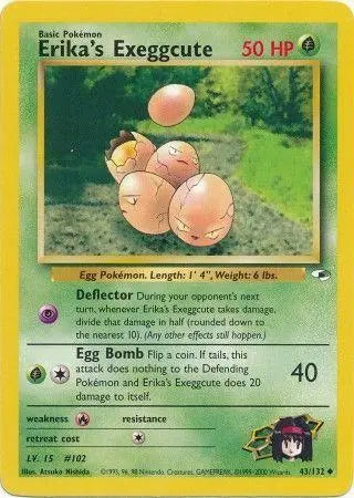 Erika's Exeggcute (43) (43) 043 - Unlimited Gym Heroes - Uncommon Gym Heroes Pokemon Single Squirtle Squad Card Shop.