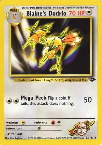Blaine's Dodrio 032 - Unlimited Gym Challenge - Uncommon Gym Challenge Pokemon Single Squirtle Squad Card Shop.